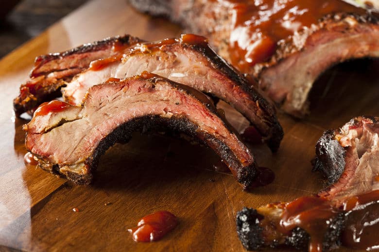 A nice rack of ribs cooked by the 3-2-1 ribs method
