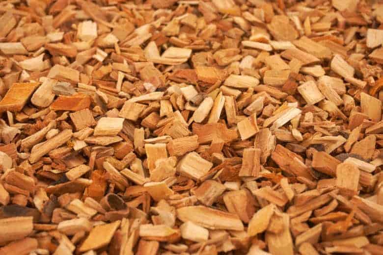 A close of wood chips