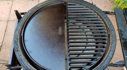 Griddle vs Grill: One of each installed in a kamado Joe Classic I.