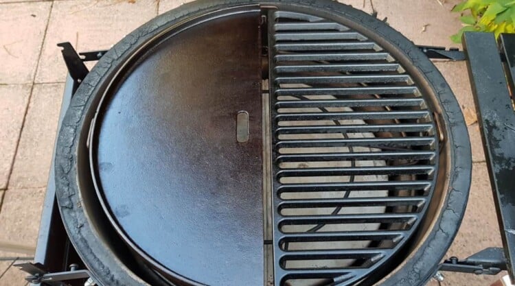 Griddle vs Grill: One of each installed in a kamado Joe Classic I.