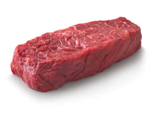 Raw Denver Steak isolated on white