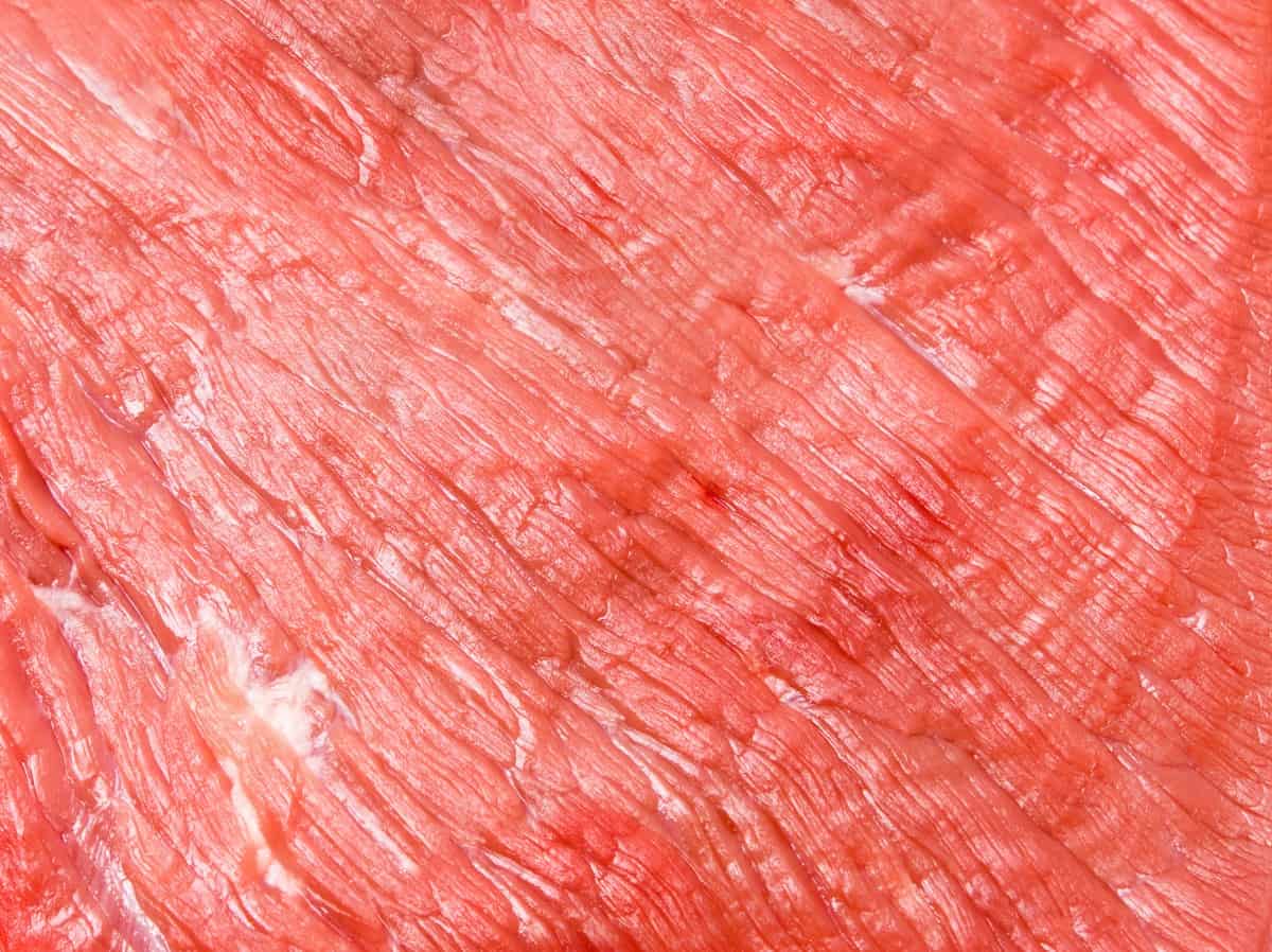 A close up of meat msucles fib.