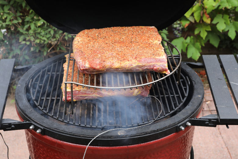 2 racks of beef ribs on a KJ classic.