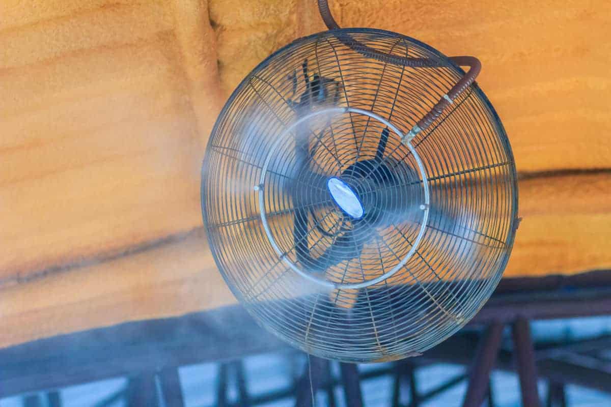 outdoor misting fan wall mount