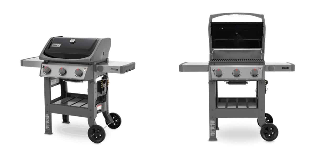 Two views of the Weber spirit ii e-310 isolated on wh.