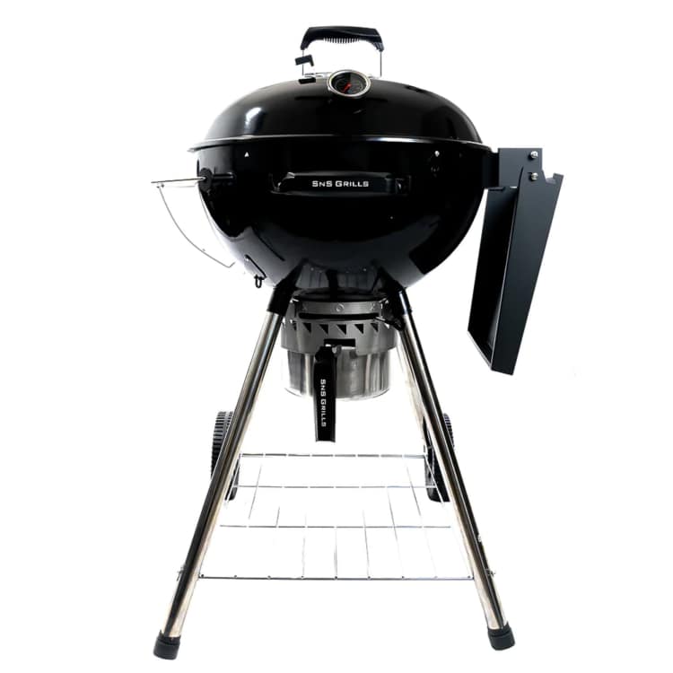 Slow 'N Sear Charcoal Kettle Grill & Smoker isolated on white.
