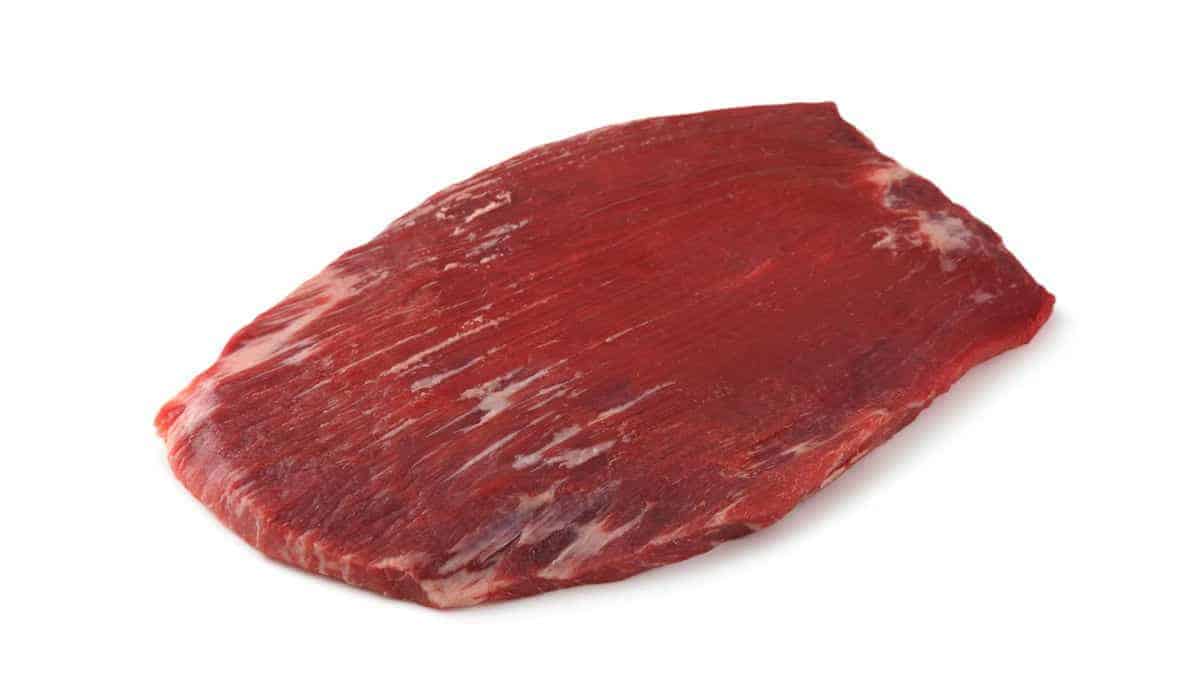 Flank steak isolated on white backgro.