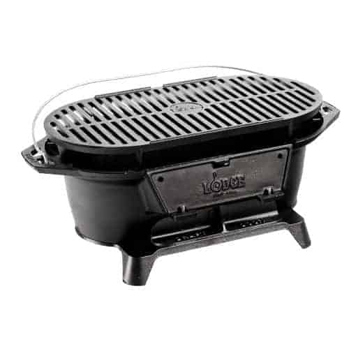 Lodge sportsman grill isolated on white.