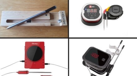 photo montage of 4 Bluetooth BBQ thermometers