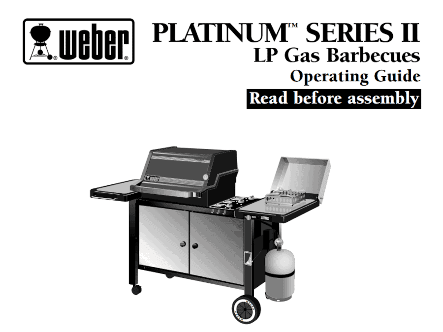 Screenshot of the front page of a weber grill man.