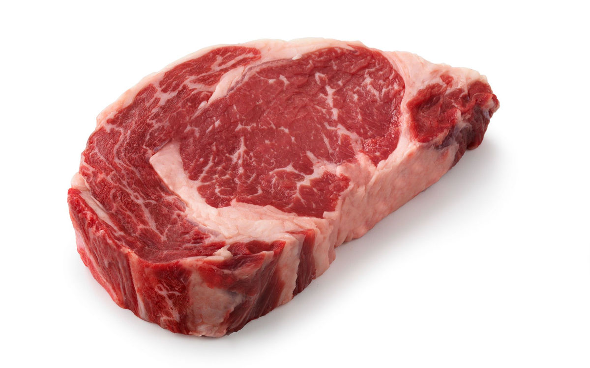 Ribeye steak isolated on white