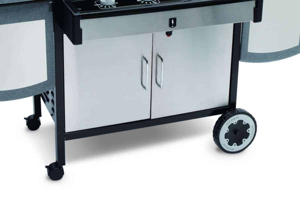 gas grill with wheels isolated on wh.