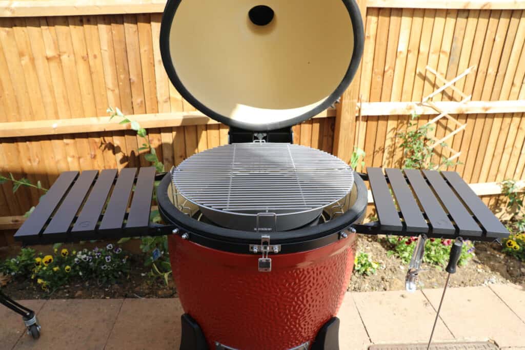 kamado big joe with lid open