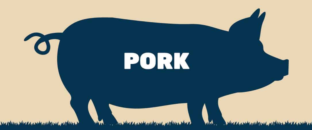 graphic of pork written inside a silhouette of a pig