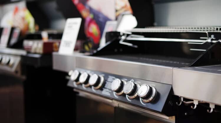 barbecues for sale in a store