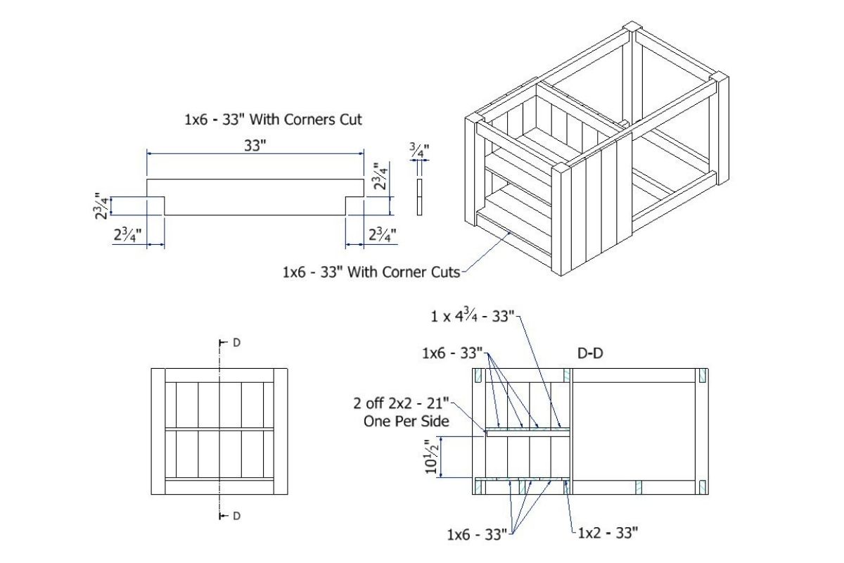 DIY Kettle grill cart cupboard and door plans.