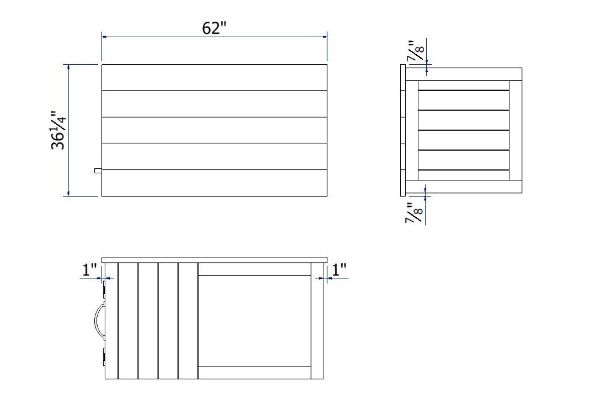 Plans for a DIY kettle grill cart with cupboards worktop.