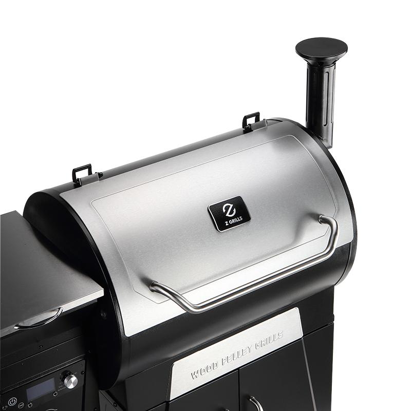 Z Grills 700 series grill angled view of closed cooking chamber