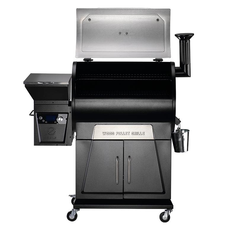 Z Grills 700 series grill isolated on white with lid open.