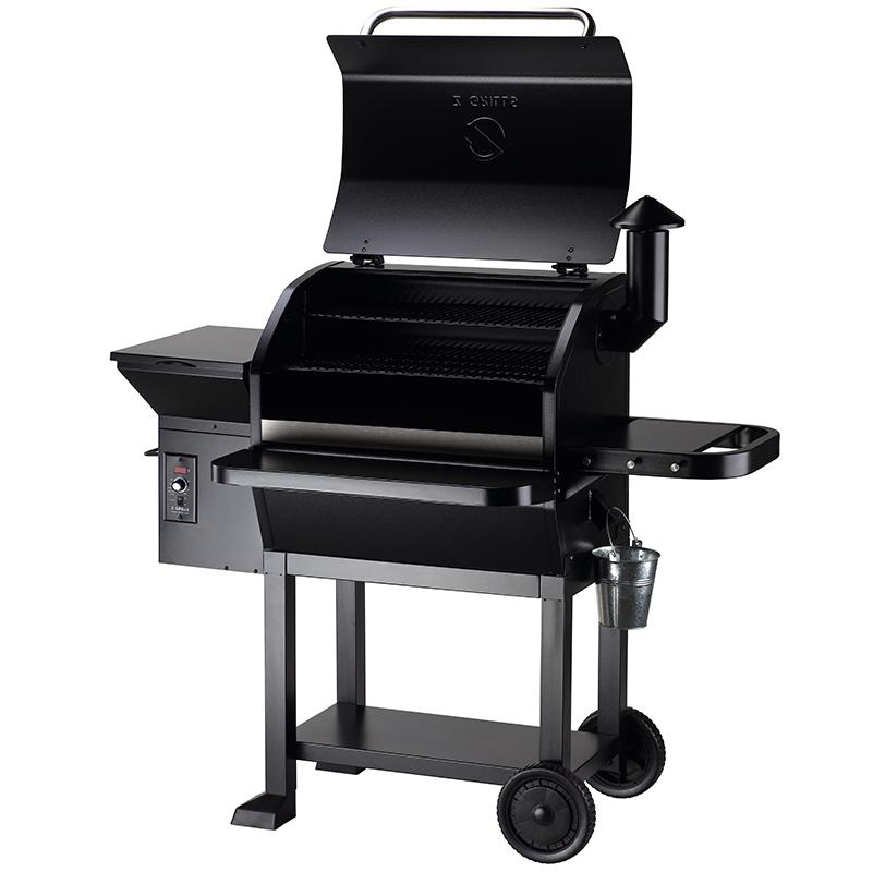 Z GRILLS 10002B angled view with lid open.