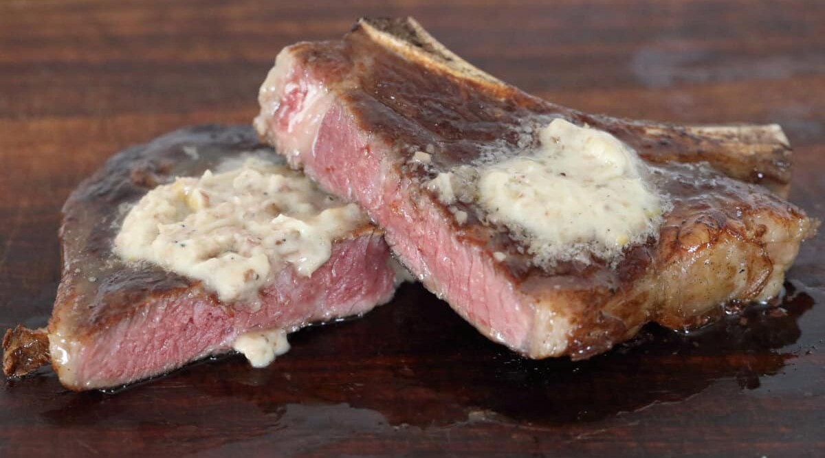 bone marrow butter melted on steak.