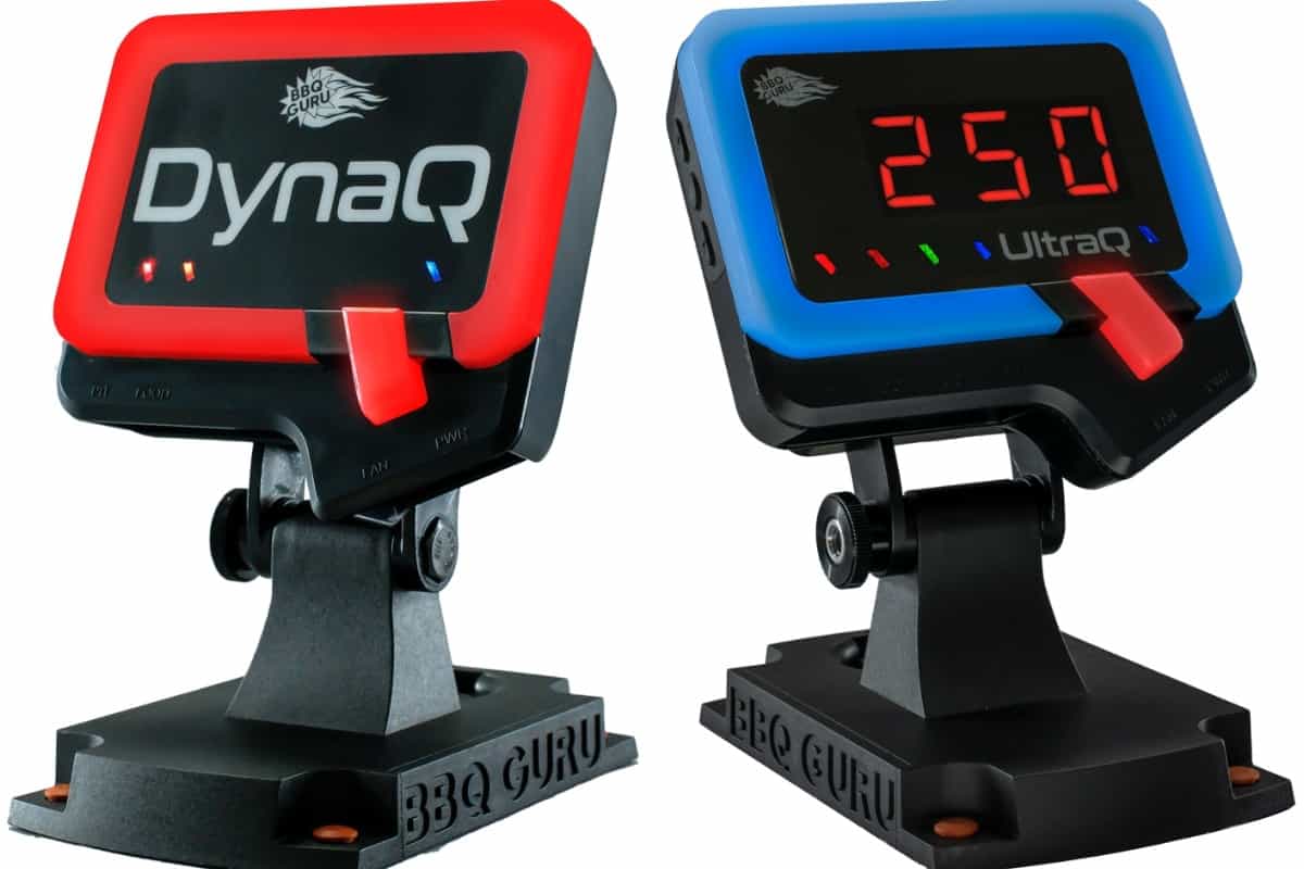 BBQ Guru temperature controllers the DynaQ and UltraQ isolated on wh.