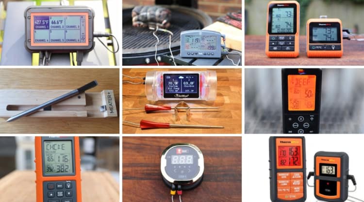 A photo montage of 9 of the best wireless meat thermometers