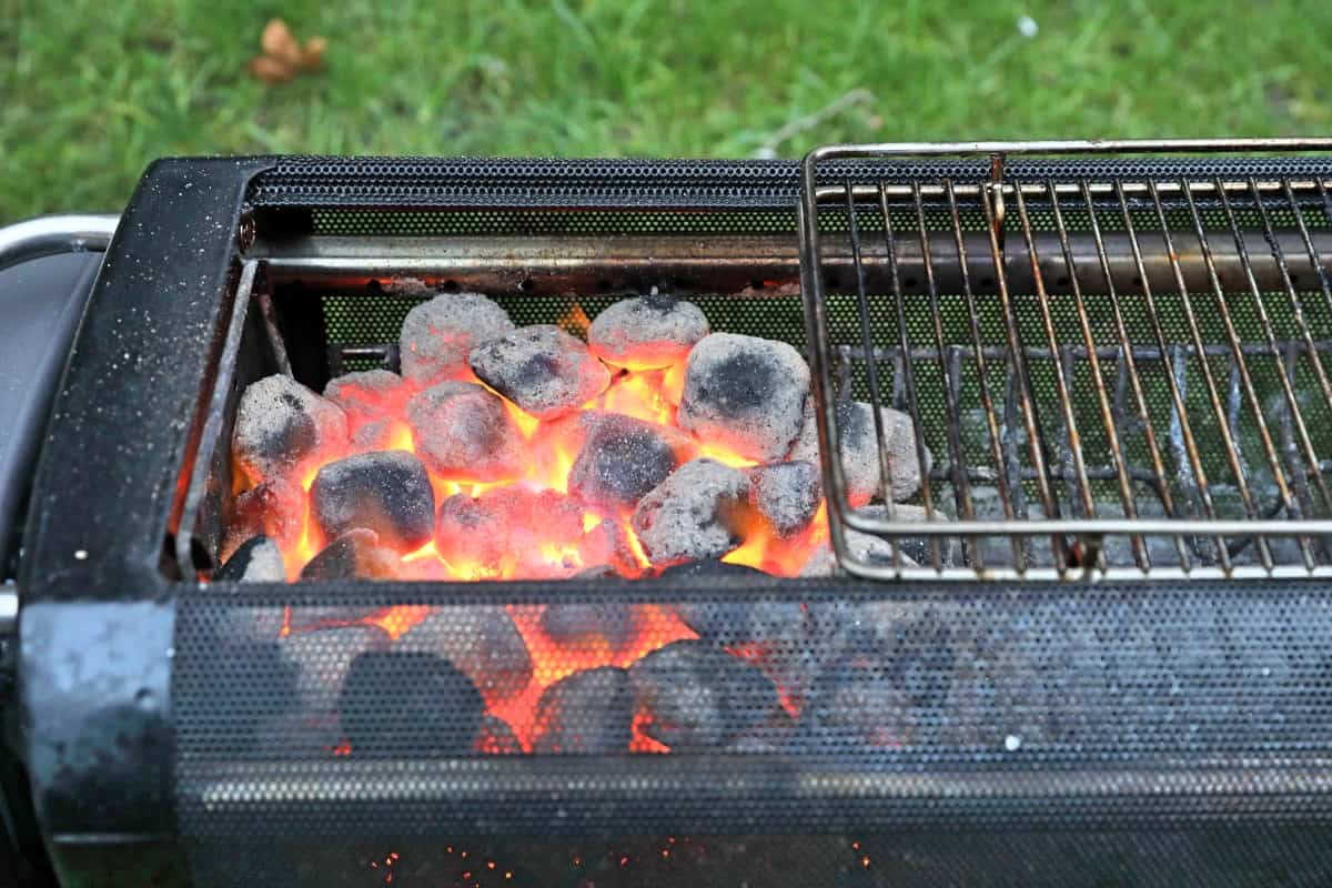 Burning briquettes in the BioLite FirePit+.