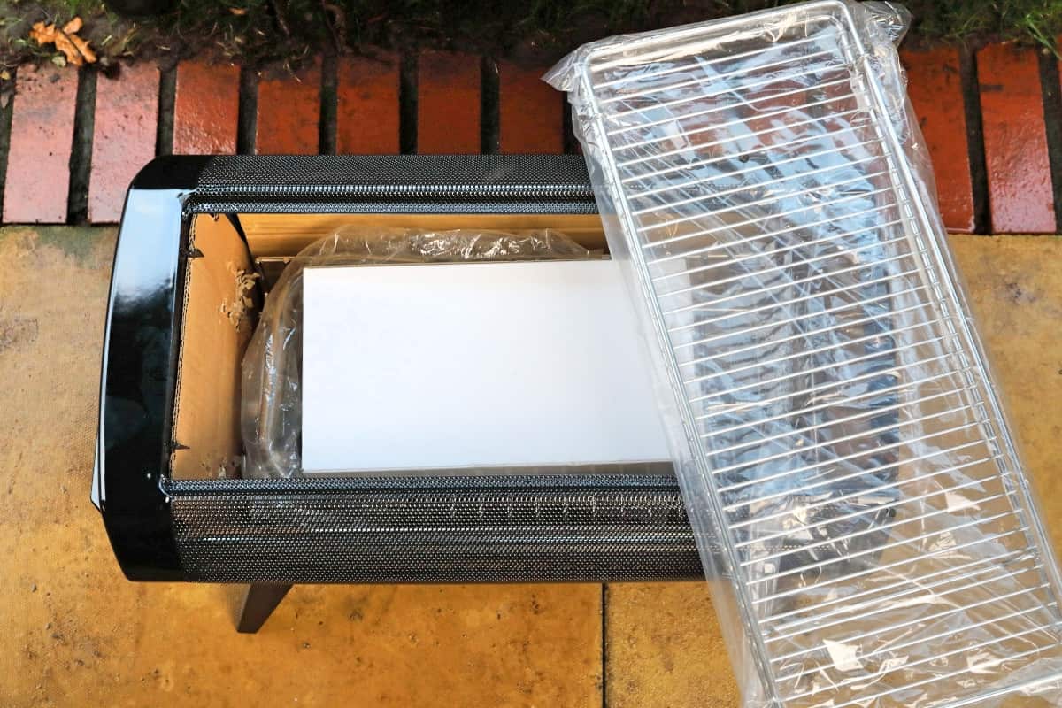 The BioLite Firepit+ removed from box, showing its contents