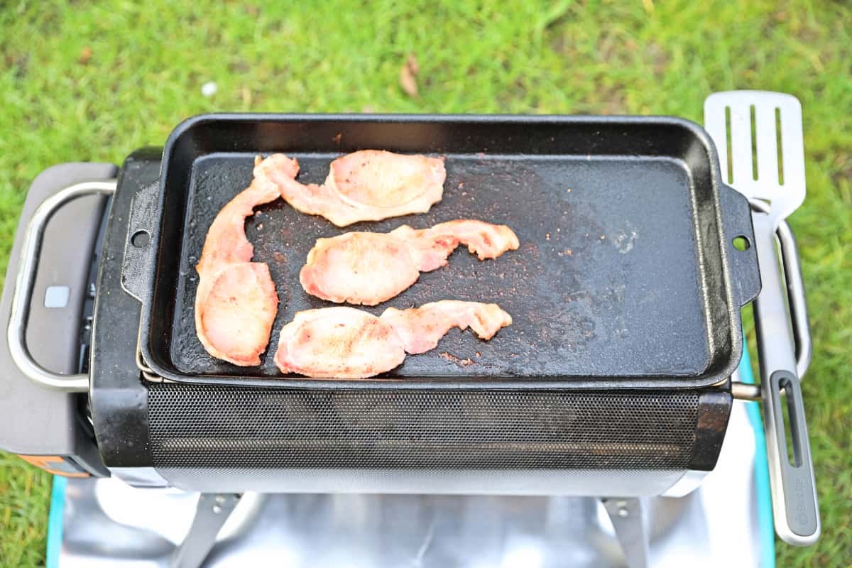 Grilling bacon on the BioLite griddle