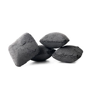 A small, 4 briquette pile of Jealous Devil charcoal.