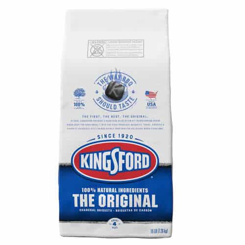 kingsford original charcoal briquettes bag from the front, isolated on white.