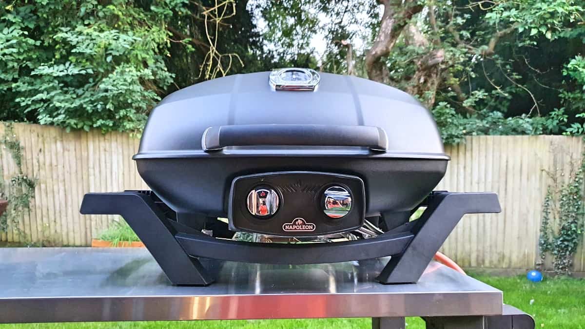 napoleon pro 285 from the front, sitting on a stainless steel table