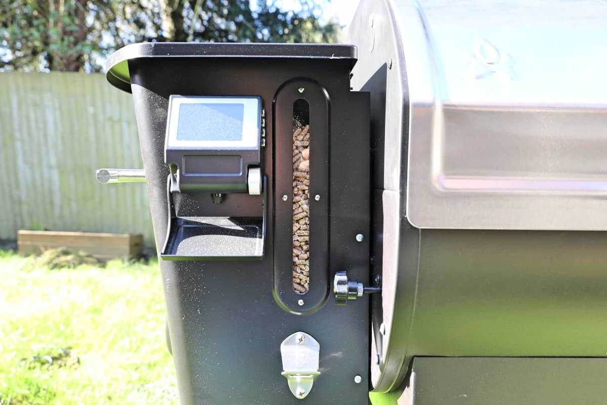 The hopper of a Camp Chef Woodwind Wi-Fi 36