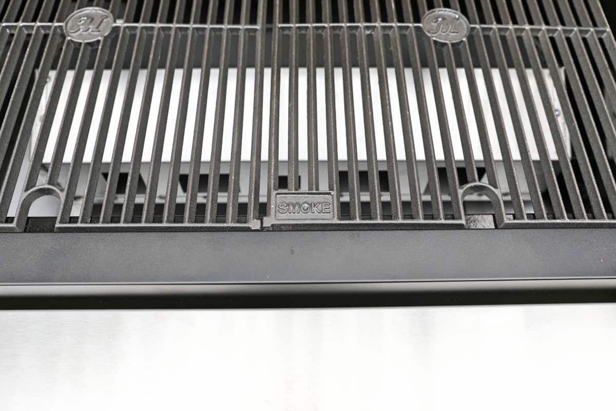 Masterbuilt gravity series smoke side of grates.