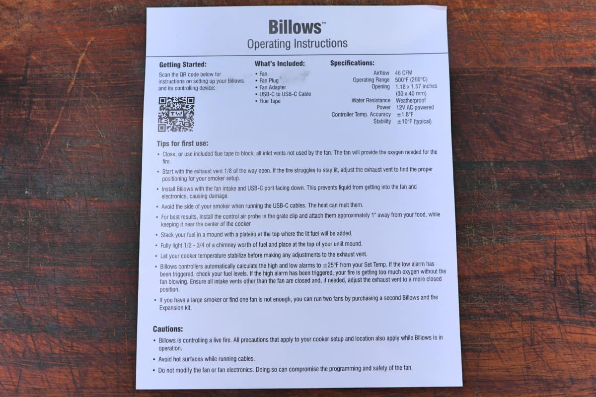 Thermoworks Signals Billows instruction manual
