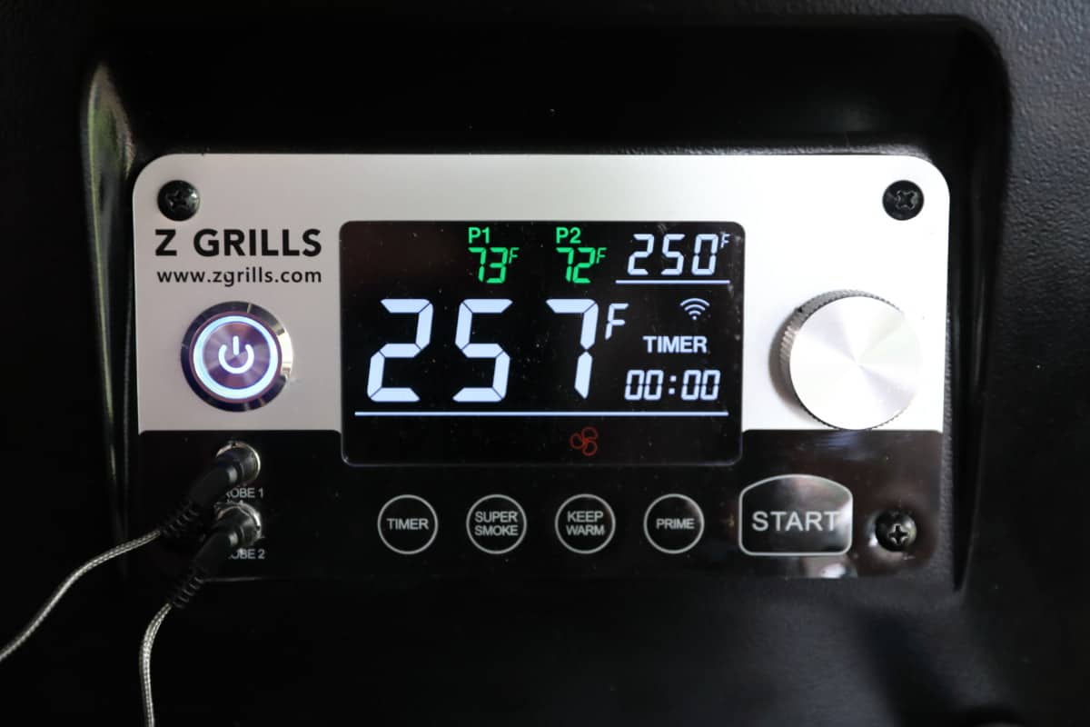 Close up of the z grills 11002b control pa.