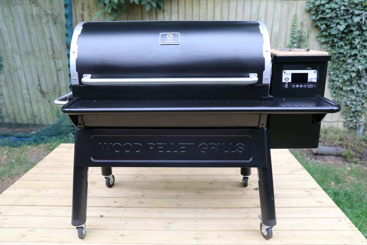 z grills 11002b standing on a wooden deck