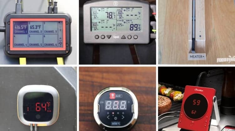 A photo montage of six of the best Bluetooth thermometers side by side.