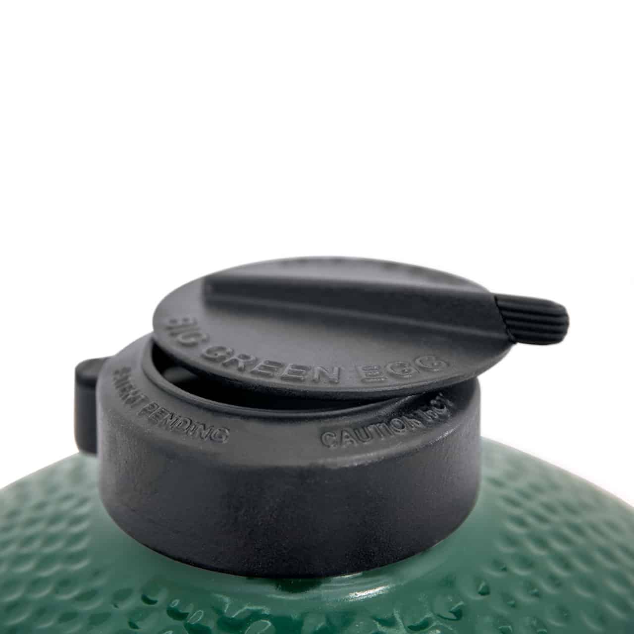 Close up of the XLarge Big Green Egg top vent