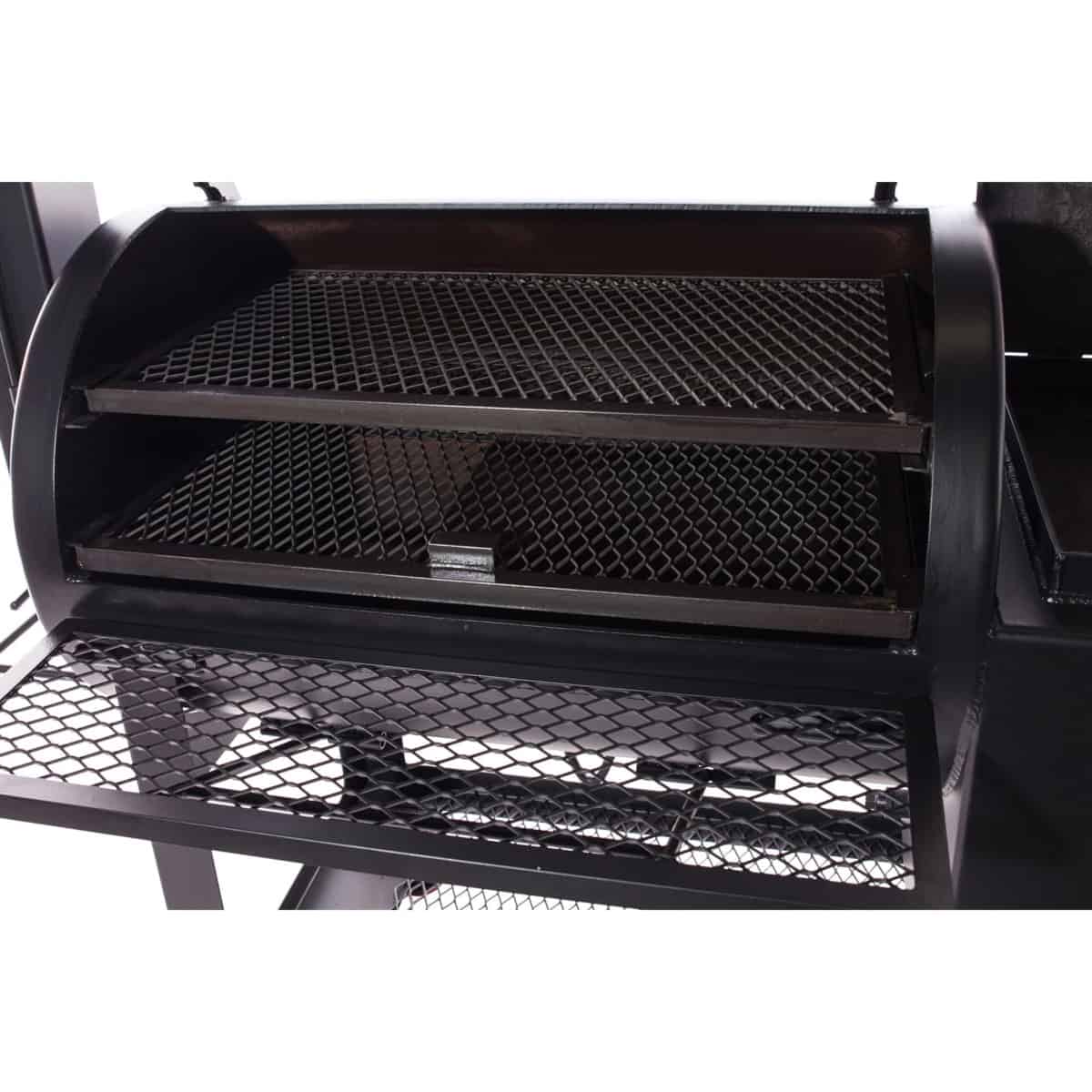 Close up of Lone Star Grillz 24 x 36 Offset main cooking chamber grates
