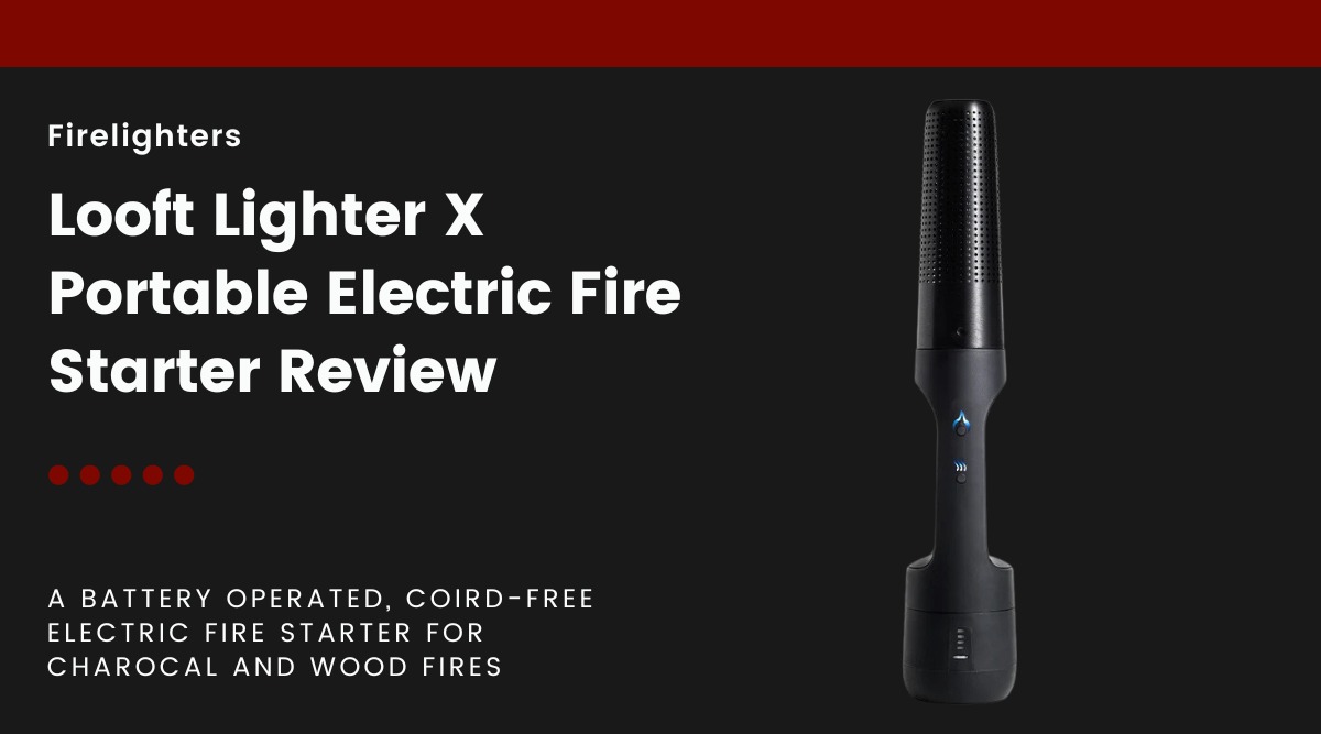 A Looft Lighter X isolated on black, next to text describing this article as a review.