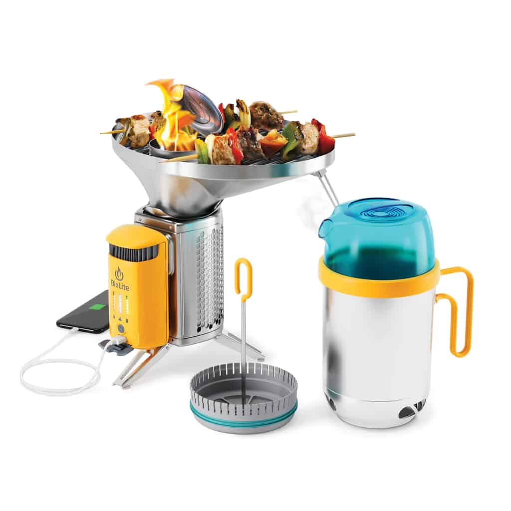 Biolite Campstove Complete Cook Kit isolated on white.
