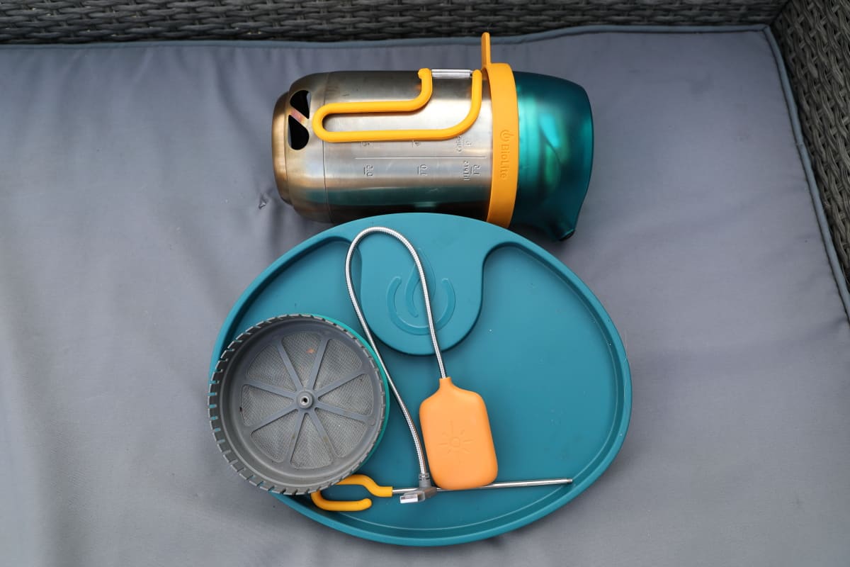 Biolite CampStove complete cook kit packed away as small as it can be.