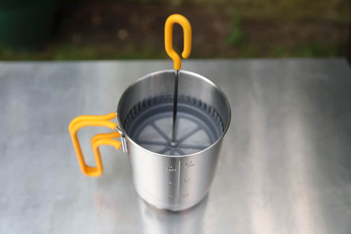 Biolite CampStove KettlePot coffee press plunger.