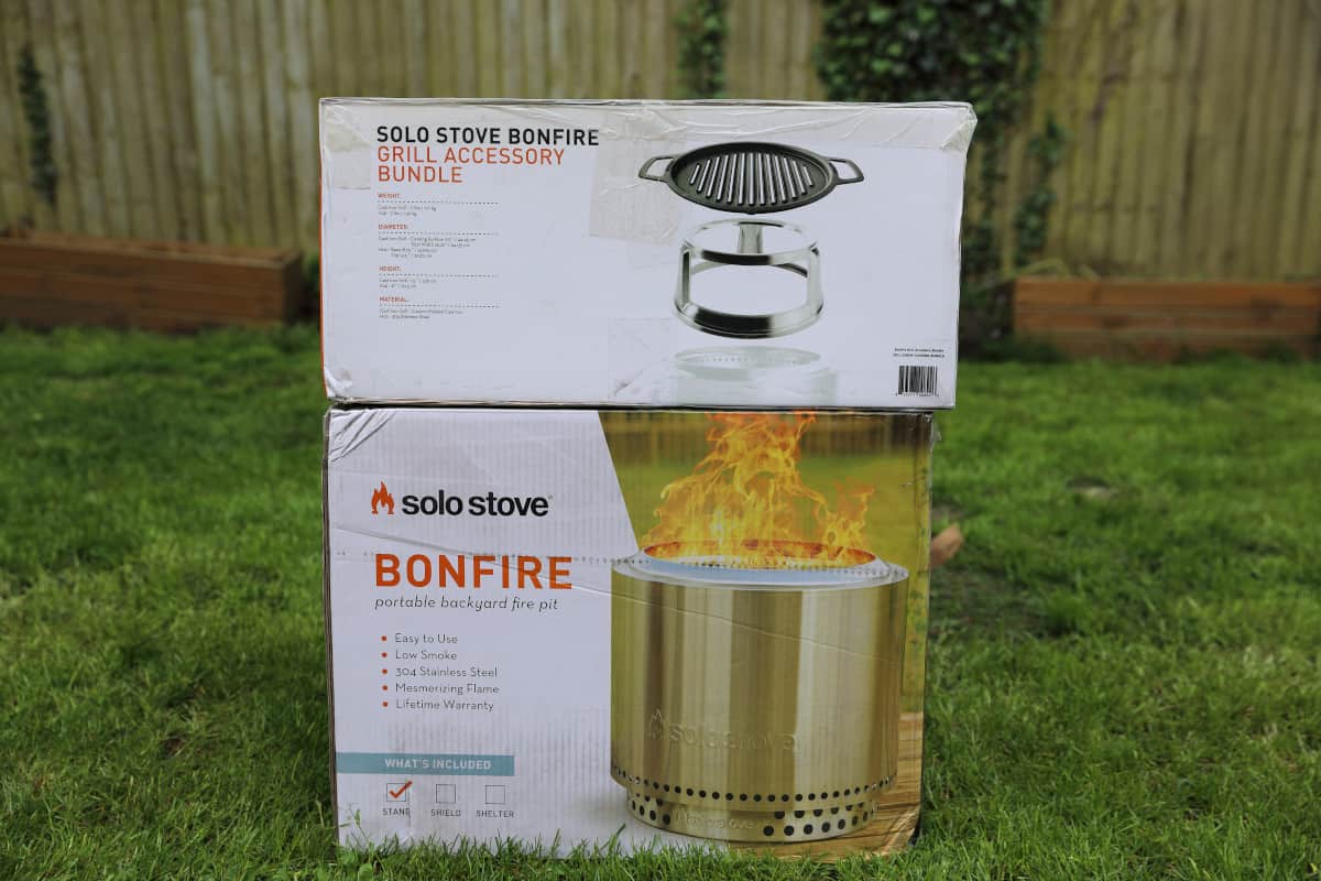 Solo Stove Bonfire box on grass.